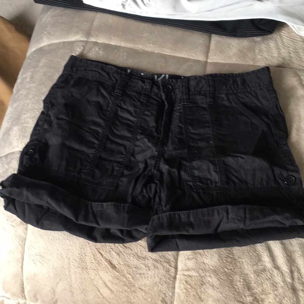 Soft black lightweight cotton shorts